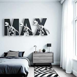 Dinosaur Skeleton Letters Large