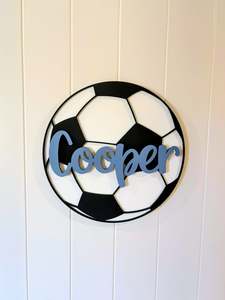 All: Soccer Ball  Personalised Name Plaque