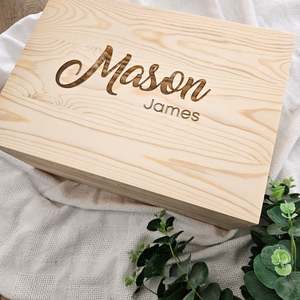 Keepsake Boxes: Mason Wooden Keepsake Box (Pre Order)