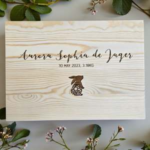 Floral Bunny Engraved Keepsake Box (Pre-Order)