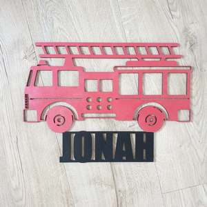 New: Fire Truck Name Plaque