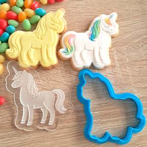 Fondant Stamps: Unicorn Raised Acrylic Fondant Stamp & Cookie Cutter