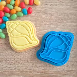 Fondant Stamps: Conch Shell Cookie Cutter & Fondant Stamp