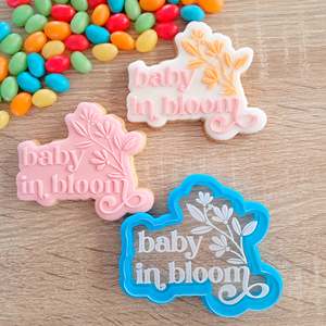 Fondant Stamps: Baby in Bloom Raised Acrylic Fondant Stamp & Cookie Cutter