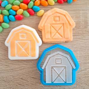 Fondant Stamps: Barn Raised Acrylic Fondant Stamp & Cookie Cutter