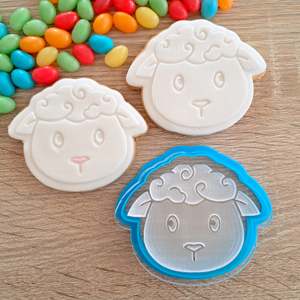 Fondant Stamps: Sheep Raised Acrylic Fondant Stamp & Cookie Cutter