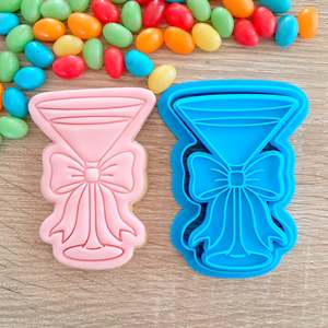 Fondant Stamps: Martini Glass with Bow Cookie Cutter & Fondant Stamp