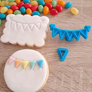 Birthday Fondant Stamps: Bunting Fondant Stamp & Cutter