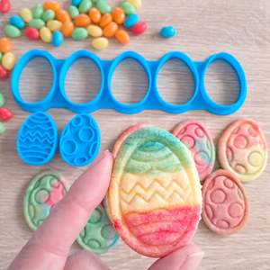 Easter Fondant Stamps: Mini Easter Egg Multi Cookie Cutter & Stamps