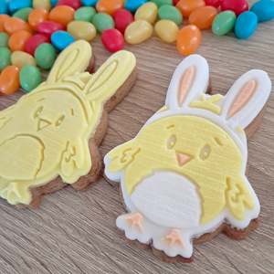 Easter Fondant Stamps: Chick with Bunny Ears Raised Acrylic Fondant Stamp & Cookie Cutter