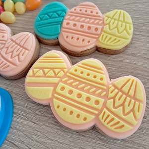 Easter Eggs Raised Acrylic Fondant Stamp & Cookie Cutter