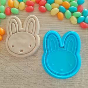 Easter Fondant Stamps: Bunny Head (2) Cookie Cutter & Fondant Stamp