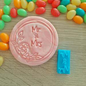 Wedding Engagement Fondant Stamps: Mini Mr & Mrs Fondant Stamp