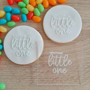 Baby Fondant Stamps: Welcome Little One Raised Acrylic Fondant Stamp