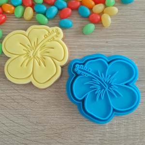 Mothers Day Fondant Stamps: Hibiscus Flower Cookie Cutter & Fondant Stamp