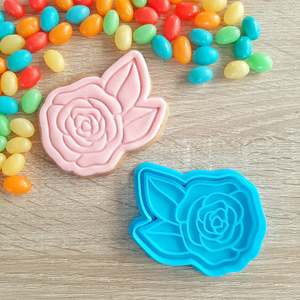 Mothers Day Fondant Stamps: Rose Cookie Cutter & Fondant Stamp