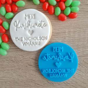 Personalised Fondant Stamps: Personalised Meri Kirihimete Fondant Stamp