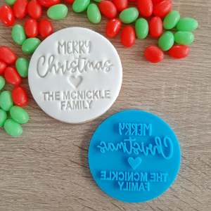 Personalised Fondant Stamps: Personalised Merry Christmas Fondant Stamp