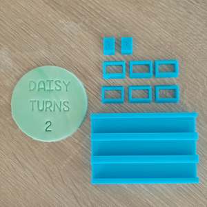Personalised Fondant Stamps: Triple Slider Bar (for Letters & Numbers Fondant Stamp Set)