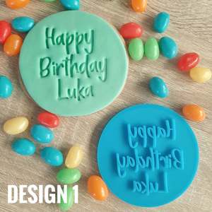 Personalised Fondant Stamps: Happy Birthday Personalised Fondant Stamp