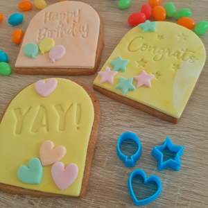 Mini Fondant Cutters (balloon, heart, star - set of 3)