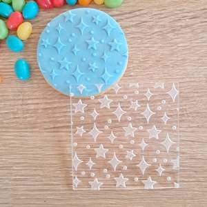 Matariki Cutters Stamps: Star Pattern Raised Acrylic Fondant Stamp