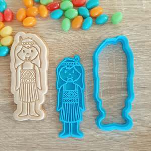 Matariki Cutters Stamps: Kapa Haka Kōtiro (Girl) Cookie Cutter & Fondant Stamp