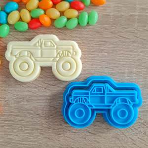 Vehicle Cutters Stamps: Monster Truck Cookie Cutter & Fondant Stamp