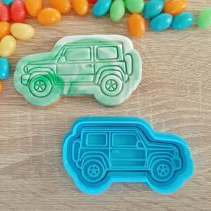 Vehicle Cutters Stamps: 4WD/Jeep Cookie Cutter & Fondant Stamp
