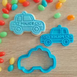 Police Car Cookie Cutter & Fondant Stamp