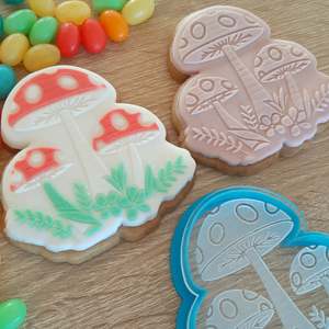 Garden Cutters Stamps: Toadstool Trio Raised Acrylic Fondant Stamp & Cookie Cutter
