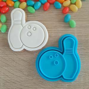 Fathers Day Cutters Stamps: Tenpin Bowling Cookie Cutter & Fondant Stamp
