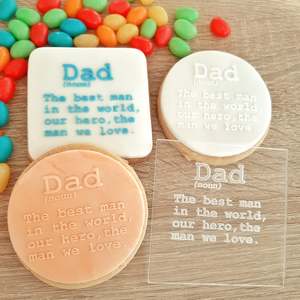 Fathers Day Cutters Stamps: Dad Definition Raised Acrylic Fondant Stamp