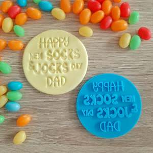 Fathers Day Cutters Stamps: Happy New Socks & Jocks Day Fondant Stamp