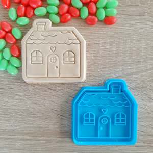 Christmas Cutters Stamps: Cottage House Cookie Cutter & Fondant Stamp