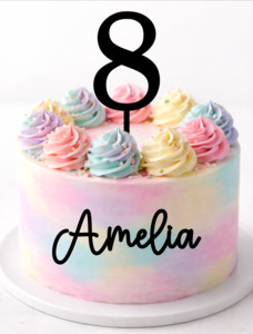 Cake Toppers: Name & Number Cake Topper Set (8cm tall number)