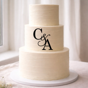 Wedding Initials Cake Charm - Acrylic (more colours available)