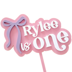 Cake Toppers: Custom Bow Name & Age Cake Topper