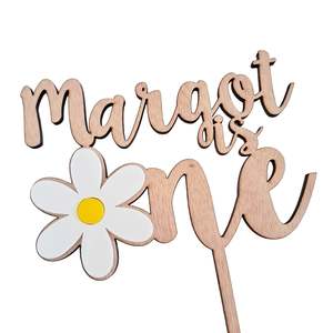 Cake Toppers: Daisy One with Name Cake Topper