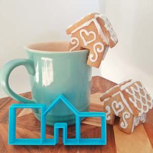Gingerbread House Cutter Sets: Mini (Mug Topper) Gingerbread House Cookie Cutter Set