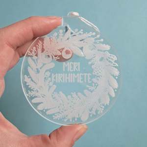 Custom Christmas Decorations: Meri Kirihimete Wreath Clear Acrylic Christmas Decoration