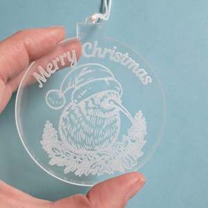 Custom Christmas Decorations: Merry Christmas with Kiwi Clear Acrylic Christmas Decoration