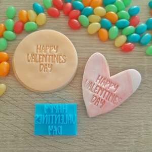 Small Happy Valentines Day Fondant Stamp