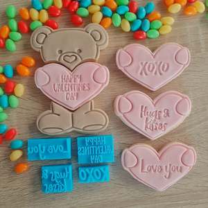 Small Valentines Day Text Fondant Stamp