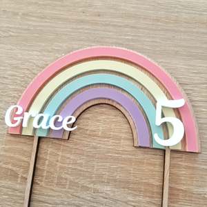 Rainbow Cake Topper - Personalised