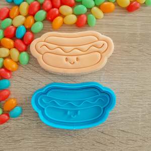 Food Cookie Cutters Fondant Stamps: Hotdog Cookie Cutter & Fondant Stamp