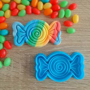 Food Cookie Cutters Fondant Stamps: Lolly Cookie Cutter & Fondant Stamp