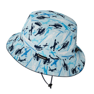 Wide Brim Summer Bucket Hat - Planes & Helicopters