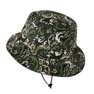 Wide Brim Summer Bucket Hat - Wave Khaki