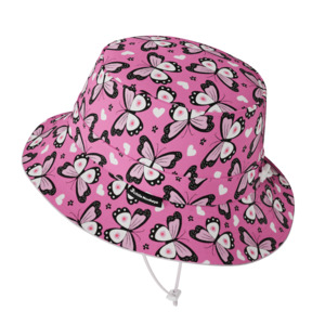 Wide Brim Summer Bucket Hat - Butterfly